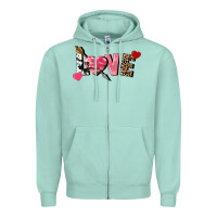 Seafoam Love Valentine's Day Zipper Hoodie - FaDigitalArtStudio