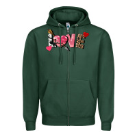 Sports Green Love Valentine's Day Zipper Hoodie - FaDigitalArtStudio