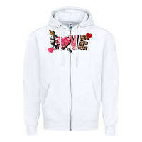 White Love Valentine's Day Zipper Hoodie - FaDigitalArtStudio