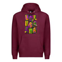Burgundy mardi gras louisiana Premium Hoodie - FaDigitalArtStudio