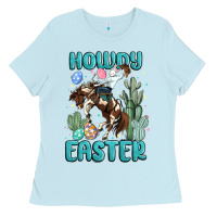 Baby Blue howdy easter Ladies Tee - MaliasSmallBusiness