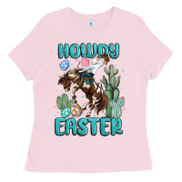 Bubblegum Pink howdy easter Ladies Tee - MaliasSmallBusiness