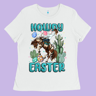 Howdy Easter Ladies Tee Designed By Maliassmallbusiness