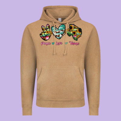 Peace Love Texas Vintage Hoodie Designed By Ranaportraitstore