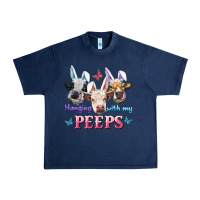 Navy Hanging With My Peeps Cows Urban Heavy Tee - RanaPortraitStore