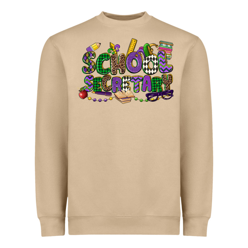 School Secretary Mardi Gras Heavyweight Sweatshirt by CowGirlArtShop | Teevron