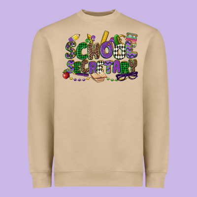 School Secretary Mardi Gras Heavyweight Sweatshirt Designed By Cowgirlartshop