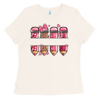 Bone custom name valentine's day school pencils Ladies Tee - MaliasSmallBusiness