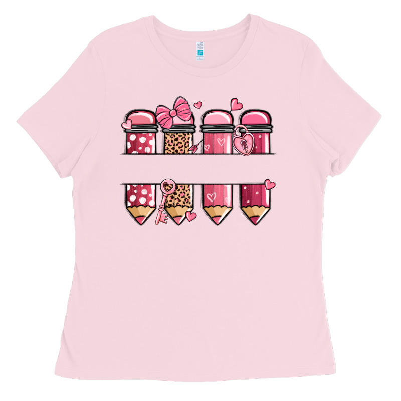 Custom Name Valentine's Day School Pencils Ladies Tee by MaliasSmallBusiness | Teevron