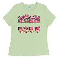 Matcha custom name valentine's day school pencils Ladies Tee - MaliasSmallBusiness