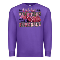 Purple in october we wear pink and watch football Premium Sweatshirt - FaDigitalArtStudio