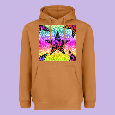 Zebra Glitter Star Seamless Pattern Heavyweight Hoodie Designed By Bundleandbundleshop