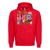 Red Easter Day One hip Teacher Zipper Hoodie - OliviaCreatesArt