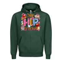 Sports Green Easter Day One hip Teacher Zipper Hoodie - OliviaCreatesArt