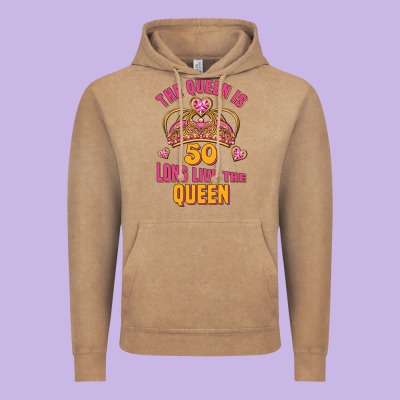 The Queen Is 50 Long Live The Queen Vintage Hoodie Designed By Jasminsmagicworld