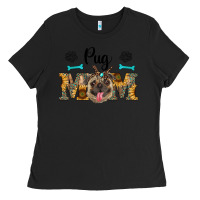 Black western pug mom Ladies Tee - RanaPortraitStore