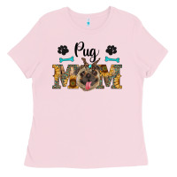Bubblegum Pink western pug mom Ladies Tee - RanaPortraitStore