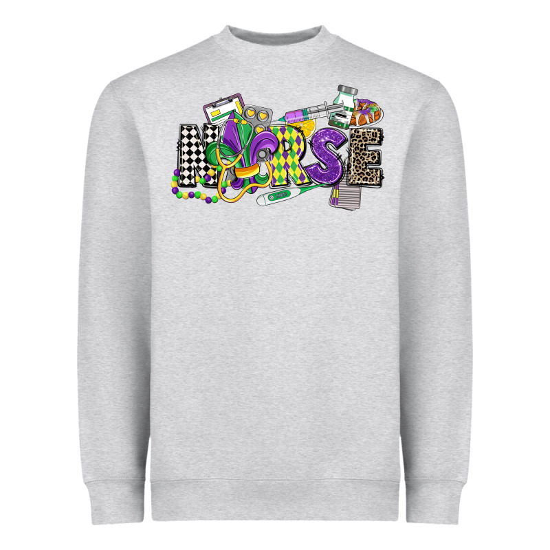 Nurse Mardi Gras Heavyweight Sweatshirt by CowGirlArtShop | Teevron