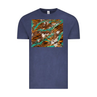 Vintage Denim tiger cowhide tumbler Vintage Tee - BarkalooDesign