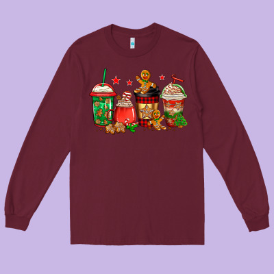 Christmas Cookies Coffee Long Sleeve Tee Designed By Jasminsmagicworld