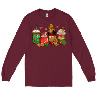 Burgundy christmas cookies coffee Long Sleeve Tee - Jasminsmagicworld