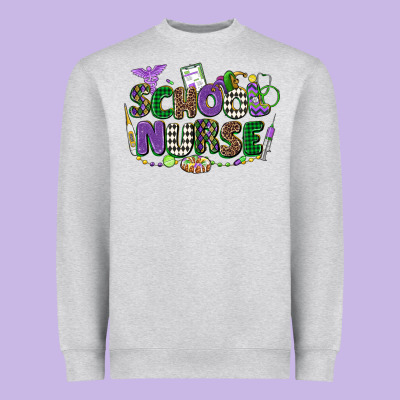 School Nurse Mardi Gras Heavyweight Sweatshirt Designed By Cowgirlartshop