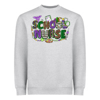 Heather Grey school nurse mardi gras Heavyweight Sweatshirt - CowGirlArtShop