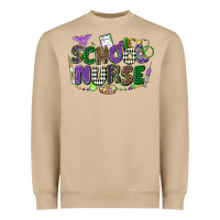 Mushroom school nurse mardi gras Heavyweight Sweatshirt - CowGirlArtShop