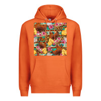 Carrot chicken and chicks with flowers seamless pattern Premium Hoodie - FaDigitalArtStudio