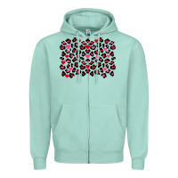 Seafoam Valentine's Day leopard and heart background Zipper Hoodie - FaDigitalArtStudio