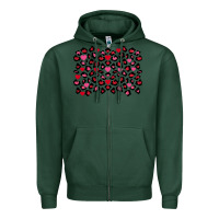 Sports Green Valentine's Day leopard and heart background Zipper Hoodie - FaDigitalArtStudio