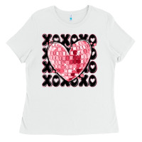 White xoxo heart valentine's day Ladies Tee - MaliasSmallBusiness