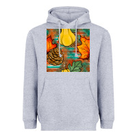 Heather Grey fall pumpkins seamless pattern Heavyweight Hoodie - BundleAndBundleShop