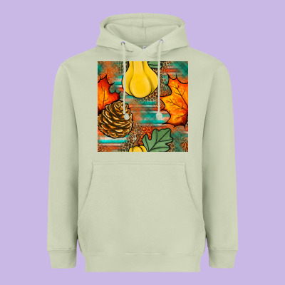 Fall Pumpkins Seamless Pattern Heavyweight Hoodie Designed By Bundleandbundleshop