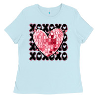 Baby Blue xoxo heart valentine's day Ladies Tee - MaliasSmallBusiness