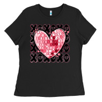 Black xoxo heart valentine's day Ladies Tee - MaliasSmallBusiness