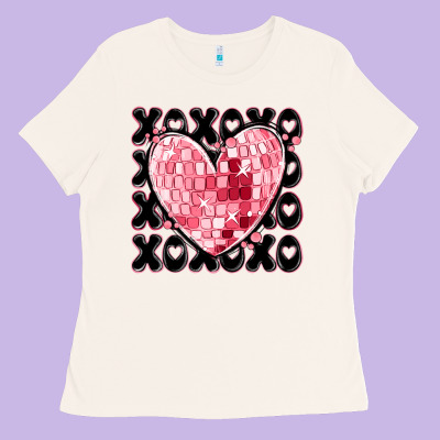 Xoxo Heart Valentine's Day Ladies Tee Designed By Maliassmallbusiness