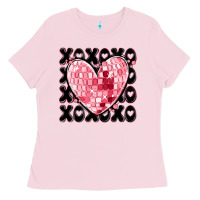Bubblegum Pink xoxo heart valentine's day Ladies Tee - MaliasSmallBusiness