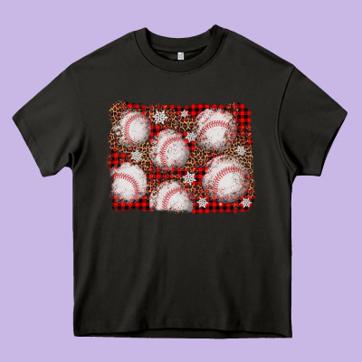 Baseball Christmas Background Heavy Core Tee Designed By Adodesignshop