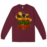 Burgundy juneteenth celebrate freedom Long Sleeve Tee - NancyCooperArtShop
