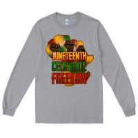 Heather Grey juneteenth celebrate freedom Long Sleeve Tee - NancyCooperArtShop