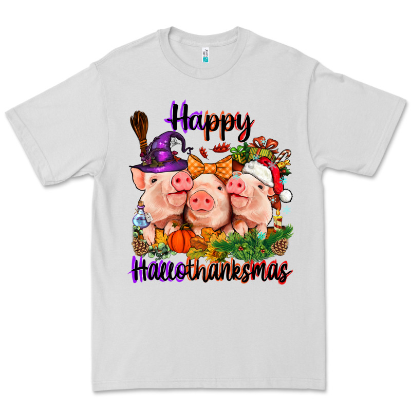 Happy Hallothanksmas Pigs Premium Tee by NancyCooperArtShop | Teevron