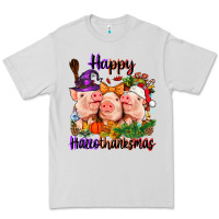 Dove Grey Happy Hallothanksmas Pigs Premium Tee - NancyCooperArtShop