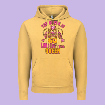 The Queen Is 60 Long Live The Queen Vintage Hoodie Designed By Jasminsmagicworld