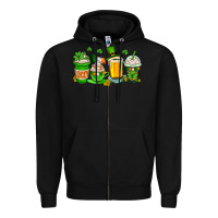 Black St. Patrick's Day coffee cups Zipper Hoodie - OliviaCreatesArt