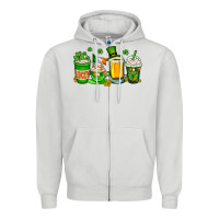 Dove Grey St. Patrick's Day coffee cups Zipper Hoodie - OliviaCreatesArt