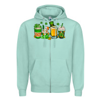 Seafoam St. Patrick's Day coffee cups Zipper Hoodie - OliviaCreatesArt