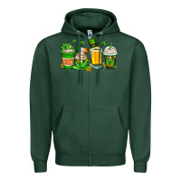 Sports Green St. Patrick's Day coffee cups Zipper Hoodie - OliviaCreatesArt