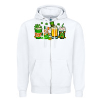 White St. Patrick's Day coffee cups Zipper Hoodie - OliviaCreatesArt