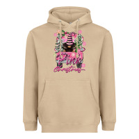 Mushroom Pink Christmas Truck Gnome Heavyweight Hoodie - FaDigitalArtStudio